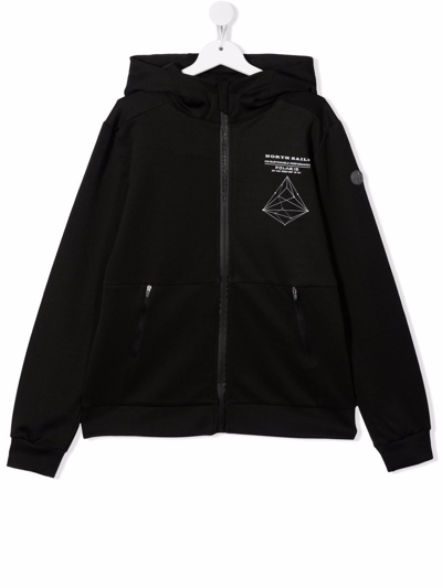 North Sails Kids' Chest Logo-print Jacket In Black