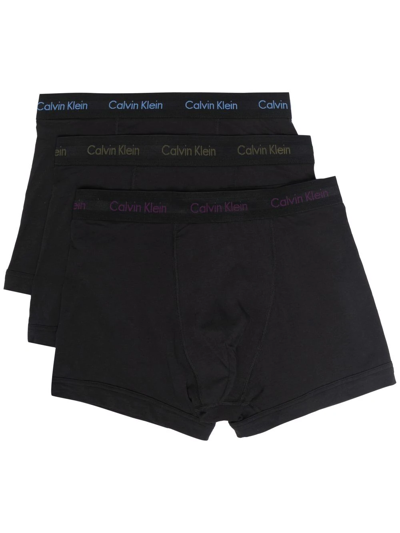Calvin Klein Underwear Three-pack Cotton Boxer Briefs In Black