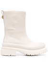Valentino Garavani Woman Ankle Boots Ivory Size 6 Soft Leather In Neutrals