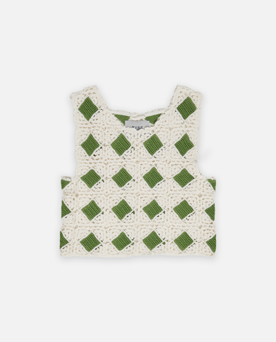トップス BODE Green diamond crochet tank