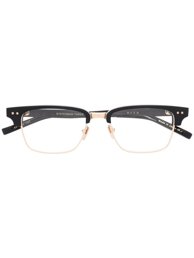 Dita Eyewear Statesman Three Square-frame Glassses In Black