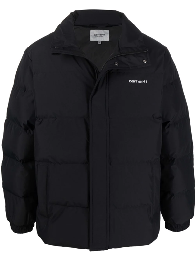 Carhartt Logo-print Feather-down Padded Jacket In Black
