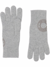 BURBERRY LOGO GRAPHIC-PRINT KNITTED GLOVES