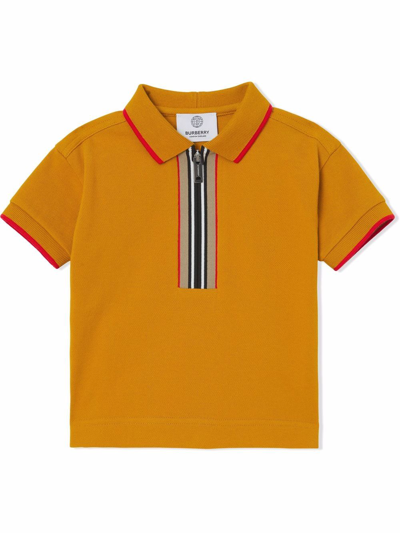 Burberry Babies' Boys Yellow Cotton Polo Shirt