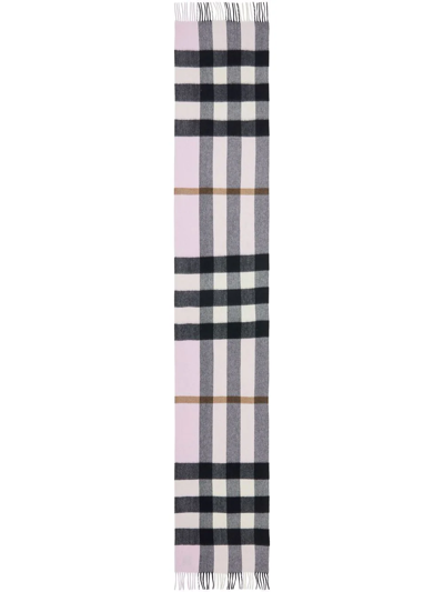 Burberry Check Cashmere Scarf In Pink