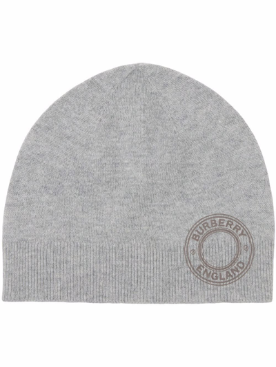 burberry Logo Graphic Cashmere Blend Beanie Burberry Logo Graphic Cashmere Blend Beanie Black - US main image 4