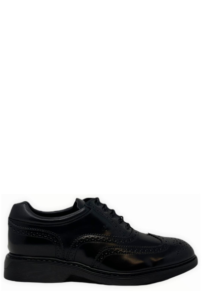 Hogan Classic Oxford Shoes In Black
