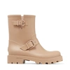 Jimmy Choo Yael Flat Rain Boots In Camel
