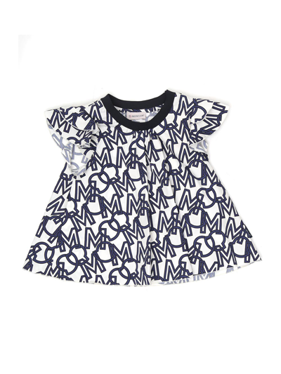 Moncler Enfant Logo Allover Printed Blouse In Multi