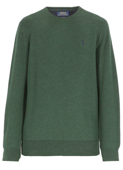 Polo Ralph Lauren Logo Embroidered Knit Jumper In Green