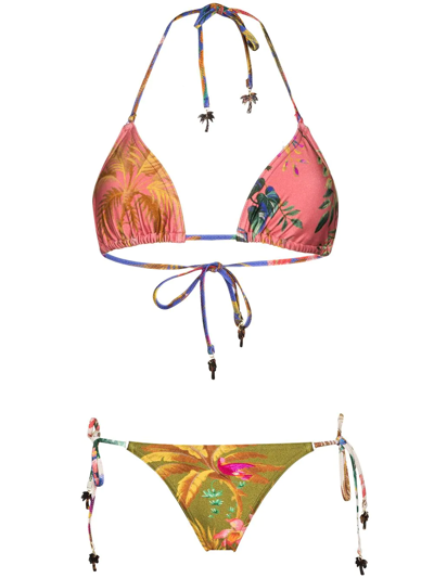 Zimmermann Tropicana Floral Triangle Bikini Set In Multi