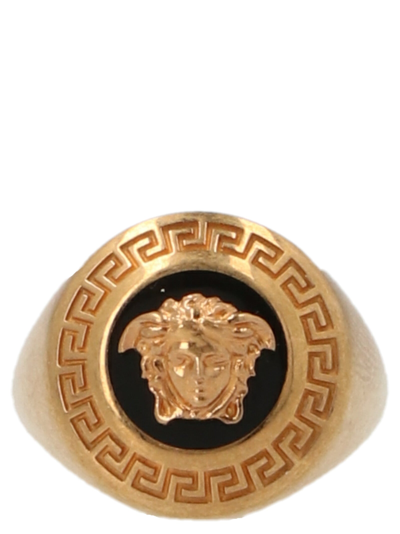 Versace Medusa Embossed Ring In Gold