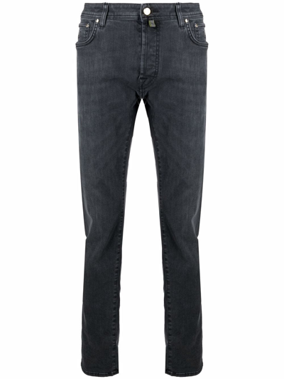 Jacob Cohen Mid-rise Slim-fit Jeans In Schwarz