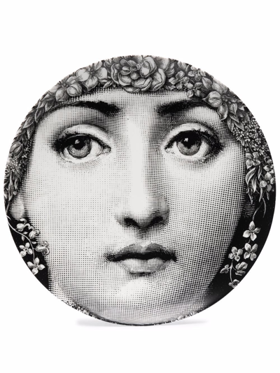 Fornasetti Tema E Variazioni No.144 Wall Plate In Schwarz