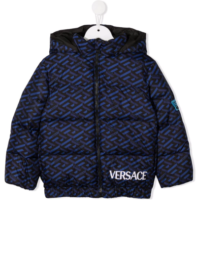 Versace Kids' Little Boy's & Boy's La Greca Puffer Jacket In Navy