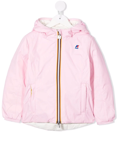 K-way Teen Hooded Padded Jacket In Ami Pink Rose