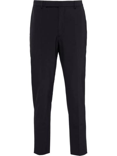 Prada Pressed-crease Tailored Trousers In Black