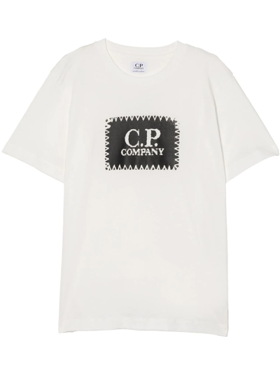 C.p. Company Kids' Label-logo Cotton T-shirt In Black
