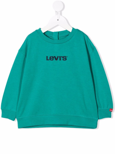 Levi's Babies' Embroidered Logo Jersey Sweatshirt In Green