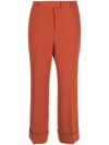 Alberto Biani Cropped Tailored Trousers In Orange