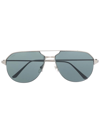 Cartier Santos De  Pilot-frame Sunglasses In Silver