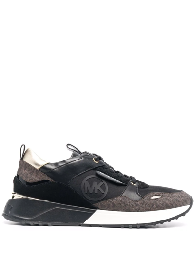 Michael Michael Kors Theo Monogram-print Low-top Trainers In Black