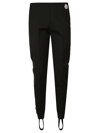 Moncler Black Stretch Fabric Leggings With Logo Patch In Black