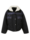 Isabel Marant Dellazia Shearling-trimmed Padded Shell Bomber Jacket In Black