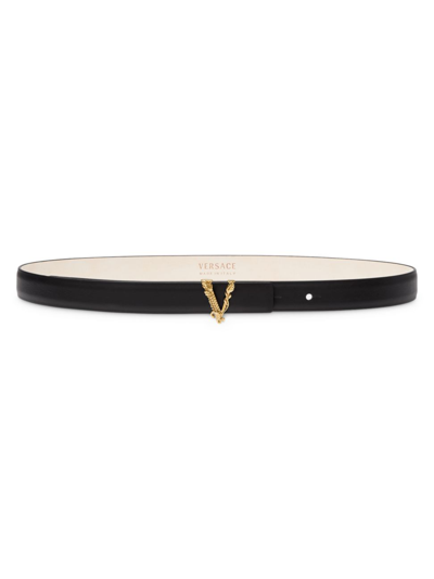 VERSACE WOMEN'S VIRTUS LEATHER BELT,400013181822