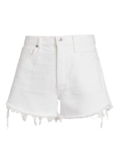 Citizens Of Humanity Annabelle Organic Cotton Denim Cutoff Shorts In Sail