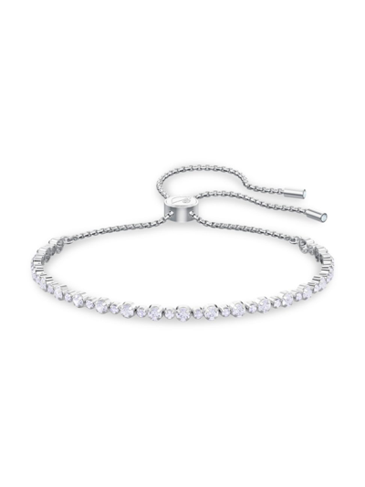 Swarovski Subtle  Crystal Rhodium-plated Trilogy Bracelet In Silver