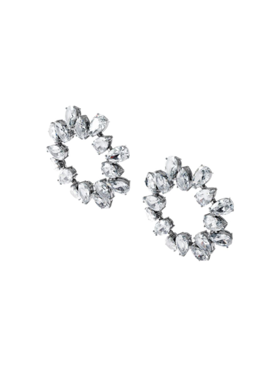 Swarovski Women's Millenia  Crystal Rhodium-plated Pear-cut Earrings In Silver