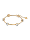 Swarovski Constella Crystal Bangle Bracelet In Gold Tone In Gold / Gold Tone / White