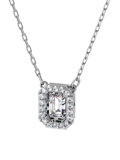 Swarovski Rhodium-plated Millenia Pendant Necklace, 15" + 2" Extender In Crystal