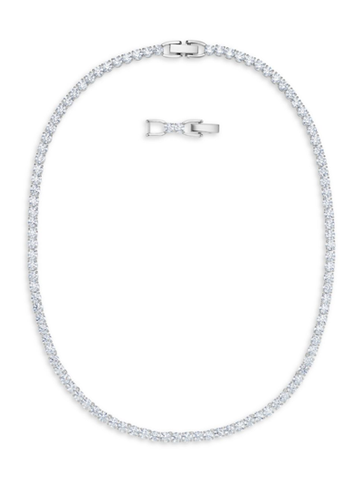 Swarovski Tennis  Crystal White Rhodium-plated Deluxe Necklace