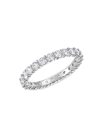 Swarovski Vittore  Crystal Round-cut Rhodium-plated Ring In Silver