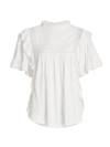 FREE PEOPLE RUFFLE TRIM TOP,400015350308