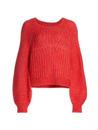Free People Carter Pullover Sweater In Red Hot