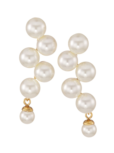 JENNIFER BEHR WOMEN'S MARCELLA 18K GOLD-PLATED & GLASS PEARL DROP EARRINGS,400014737277