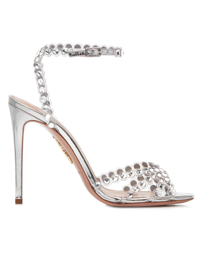 Aquazzura Studio Crystal Embellished Sandals - 银色 In Silver