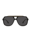Dolce & Gabbana Gros Grain 60mm Sunglasses In Black