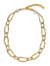 LIZZIE FORTUNATO WOMEN'S COLLAGE 18K GOLD-PLATED & 12-13MM CULTURED FRESHWATER PEARL CHAIN NECKLACE,400015142451
