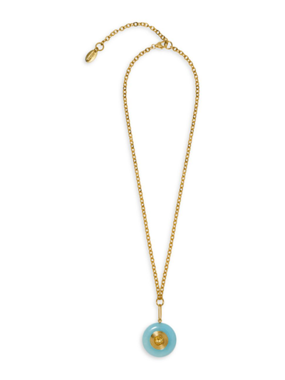 Lizzie Fortunato Women's Reflecting Pool 18k Gold-plated, Acrylic & Citrine Pendant Necklace In Blue