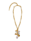 LIZZIE FORTUNATO WOMEN'S TAKI 18K GOLD-PLATED & MULTI-STONE CHARM NECKLACE,400015142460