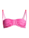 Baobab Collection Lula Ruched Bikini Top In Pink