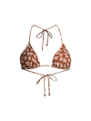 Tory Burch Printed String Bikini Top In Rust