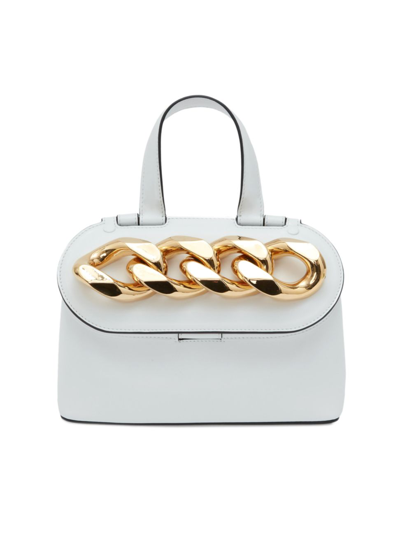 Jw Anderson Smooth Leather Chain-link Small Shoulder Bag In White
