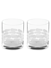 Michael Wainwright Truro Clear 2-piece Double Old Fashioned Glass Set In White