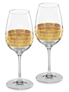 Michael Wainwright Truro Gold 2-piece Red Wine Glass Set In Clear/gold