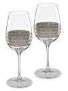 Michael Wainwright Truro White Wine Glass Set Of 2 In Clear/platinum